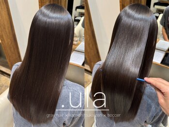 ウラ(.ula)の写真/毛先までしなやかなナチュラルストレートに♪クセに悩む全てのお客様に！前髪のポイント縮毛矯正も◎