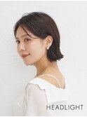 小顔似合わせカット×大人ガーリー×グレーブラウン