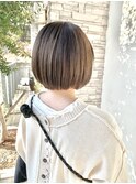 立体感ボブ×ナチュラルベージュ