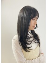 ヘアースタジオ ゼン カロン(Hair studio Zen kalon)&nbsp;ワンホンレイヤー/ダークグレー/カーテンバング20代30代40代50代