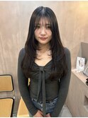 【YUCCA】ロングレイヤーカット暗髪グレージュ髪質改善