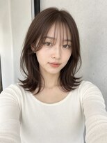 ノア 三宮店(NOA)&nbsp;【NOA】顔まわり韓国風くびれレイヤー艶ブラウン