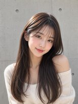 アフィーロ(ACHFILO) 前髪エクステ20代30代大人女子 ココアブラウン 韓国人風透け感