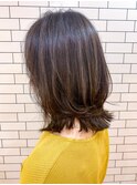 白髪があっても楽しめるハイライト☆カーキグレージュ ミディ　K