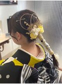 水引き×金箔、アップスタイル