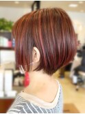 大人ショートボブ×3Dハイライト