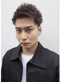 ナチュラルピンパーマアップバング