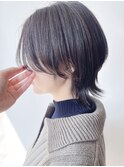 【morio 原宿】グレージュ　ショートウルフ　前髪なし
