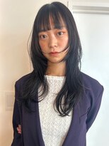 パーク 福岡天神西通り店(parc)&nbsp;ウルフレイヤー　顔周りカット　小顔カット　ネビージュ　ロング