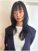 ウルフレイヤー 顔周りカット 小顔カット ネビージュ ロング