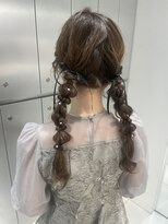 【新宿駅/新宿三丁目/ヘアセット/ツイン編みおろし/結婚式ヘア】