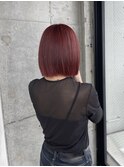艶感ワインレッド ボブ