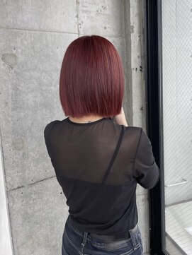 アコ(Aco) 艶感ワインレッド ボブ