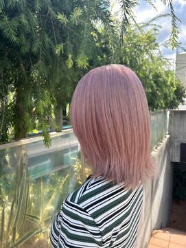 アース 溝の口店(HAIR&MAKE EARTH) 20代30代大人可愛い透明感ピンクブラウンケアブリーチ小顔