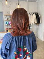 シェル 津山の手店(shel) ハイライトカラーオレンジカラーグラデーション