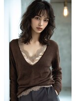 ノラ シブヤ(NORA) 小顔ミディアムパーマミディアムデジタルパーマボブパーマ前髪