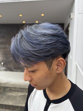メンズカノエ 山口小郡店(Men's CANOE) 夏にぴったり　ブルーシルバー×センターパート