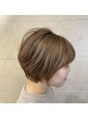 小顔カット×ハイトーンベージュ