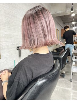バーチョ(bacio) ピンクアッシュバレイヤージュ ボブ【Insta→bacio_ozawa】