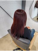 髪質改善カラー/ワインレッド/ピンク/髪質改善