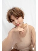 大人かわいい前髪セシルカットココアブラウンフリンジウェーブ