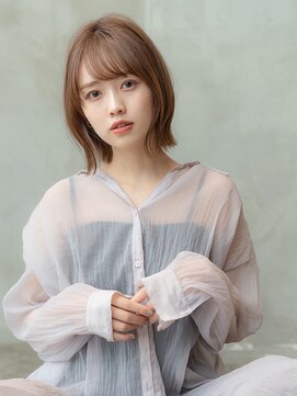 ケアリー 浦和美園(Carelly) 大人かわいい前髪セシルカットココアブラウンフリンジウェーブ