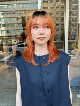 ハマモト ウルフカット/オレンジカラー