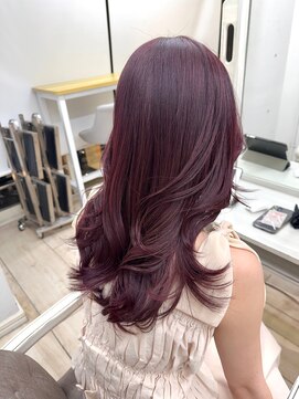 シーン(seen) ★レイヤーカットブリーチなしレッドブラウン小顔カット★