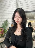 【広島韓国ヘア】韓国ハッシュカット×ブルーブラック
