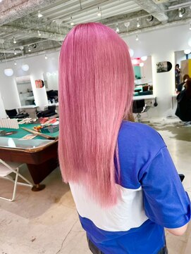 デート 下北沢(DATE) 下北沢デザインカラー顔周りレイヤーカットハイトーンブリーチ◆