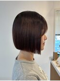 ショートボブ　髪質改善カラー　顔まわり　顔周り