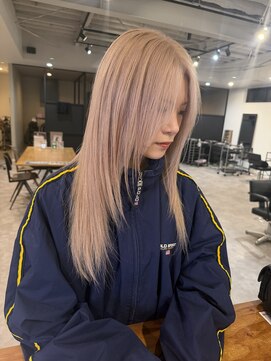 ナンバー(number+) 透明感抜群♪ダブルカラーブリーチハイトーンピンクベージュ