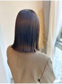 お手入れ簡単◎切りっぱなしロブ×ブリーチなしダークベージュ