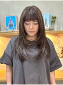 顔まわりレイヤー×ハイライト×髪質改善