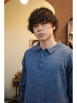 エディ(Edy) メンズマッシュウルフ波巻きパーマスペインカールカーリーパーマ