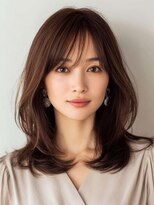 ヘアー ミッション 心斎橋店(hair Mission)&nbsp;透明感カラー/ココアブラウン/ミディアムレイヤー