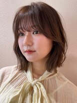 サンド ミュウ 横浜店(sand mieu)&nbsp;透明感ブラウン ゆるめカール x ボブ(20代向け) カット