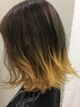 ブルーフェーセス 表参道(blue faces) 『bluefaces』　ラベンダーグレー×イエローグラデーション