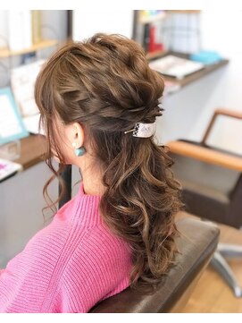 ヘアーデザイン シーベル(HAIR DESIGN SEA BELLE) ゆるふわハーフアップ波ウェーブ20代30代40代