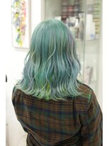 クリーン ヘアデザイン(CLLN hair Design)&nbsp;【CLLN】アイスブルーグリーン×ユニコーンカラー