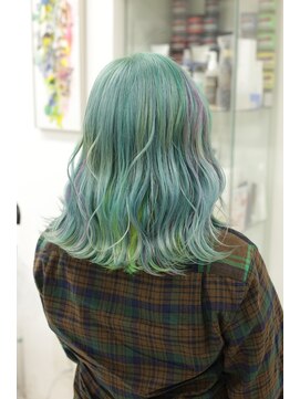 クリーン ヘアデザイン(CLLN hair Design) 【CLLN】アイスブルーグリーン×ユニコーンカラー