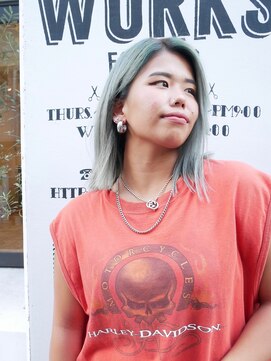 ワークス ヘアデザイン(WORKS HAIR DESIGN) ミントグリーンアッシュカラー