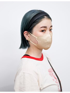 ノード(NODO) サワーグリーンの切りっぱなしボブ♪