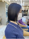 前髪なし黒髪でも可愛い前下がりボブ【久保田夢美】横浜
