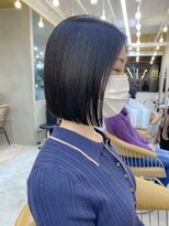 ロンドアジュール 横浜(Lond azur)&nbsp;前髪なし黒髪でも可愛い前下がりボブ【久保田夢美】横浜