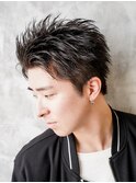 フェザーパーマ/刈り上げセンターパート/サーフカール[新宿]