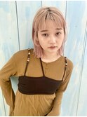 似合わせ小顔ボブ×ブリーチカラー デザインカラー
