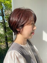 ユウヘアー 尾張旭店(U Hair) 【UHair】大人ショートボブ×ツヤ感チェリーブラウンカラー