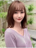 トレンドくびれ外はねミディゆるパーマ
