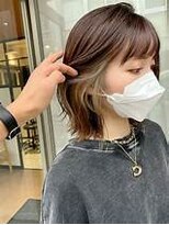 アース 天満橋店(HAIR & MAKE EARTH)&nbsp;20代30代40代大人可愛いインナーカラー毛先パーマ透明感